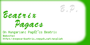 beatrix pagacs business card